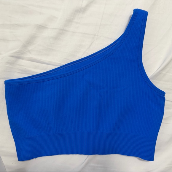 Amazon Other - Amazon brand size S One-Shoulder Ribbed Royal Blue workout bra